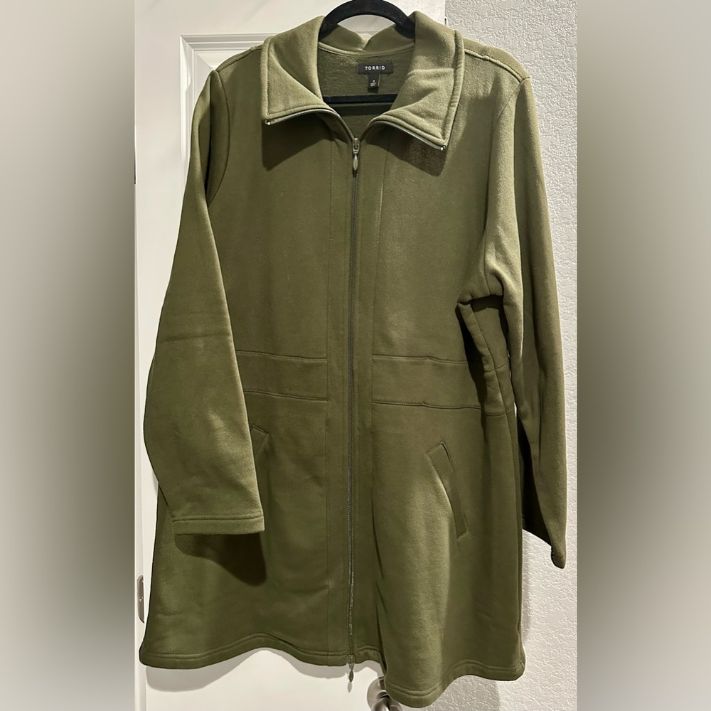 Olive Green Torrid 2 Zipper Jacket